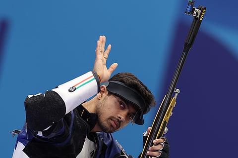 Swapnil Kusale of India during Paris 2024 Olympic Games Shooting